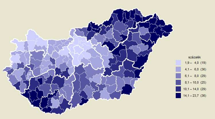 21. ábra Pályakezdık részaránya a nyilvántartott álláskeresıkbıl, i szinten 2008.