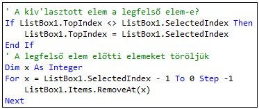 A ListBox (Listadoboz) komponens - Fontosabb tulajdonságok: Példa: a Listbox1