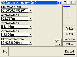 A Dátum transzformáció gombra kattintva megtekinthetők a Hét paraméteres transzformáció