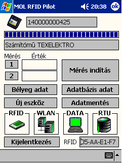 Hordozható számítógép, melyen a nyilvántartó és a kommunikácós programok futnak 2. RTU 3. Rádiós elérési pont 4. Symbol PDT8046 adatgyőjtı 5. Gázelemzı 6.
