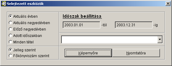 4.3.16 Aktivált eszközök (51. ábra) A megjelenő listán az eddig nyilvántartásba felvett aktivált (pillanatnyilag is aktív) eszközök szerepelnek. A lista a leltárszám alapján van rendezve. 51. ábra 4.
