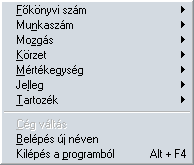 4. Menürendszer Programunk funkcióit menürendszeren (4. ábra) keresztül érhetjük el. A vízszintes főmenü menü sorból nyithatjuk meg az almenüpontokat.