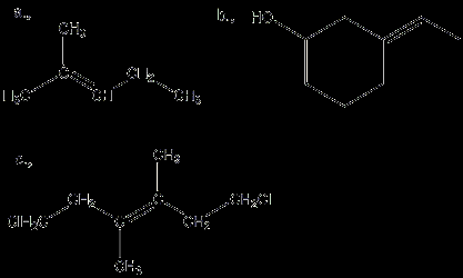 Karikázd be az alábbi molekulák közül melyiknél fordulhat elő cisz-transz izoméria? a. b. c. Milyen termék keletkezik a 2-Metilpropén és sósav reakciójával?