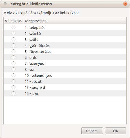 A felhasználó választása alapján a script egy változóban tárolja a kategória számát.