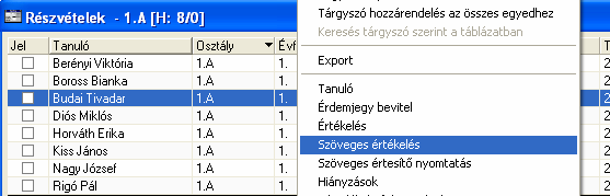 16. majd mentsen. Az Aromo új kategóriaként veszi fel az értékelést. Ez a kategória természetesen nem kerül be a mondatbankba. Szöveges értékelés megtekintése 17.