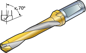 ÚRÁS Coromant elta Coromant elta 5 c erde lapolású fúrószár uratátmérő: uratmélység: urattűrés elületminőség: Hűtőfolyadék: 9,50 20,00 mm (0,374 0,787 coll) 5 c IT9-10 R a 2 4 μm (80 160 μ coll)