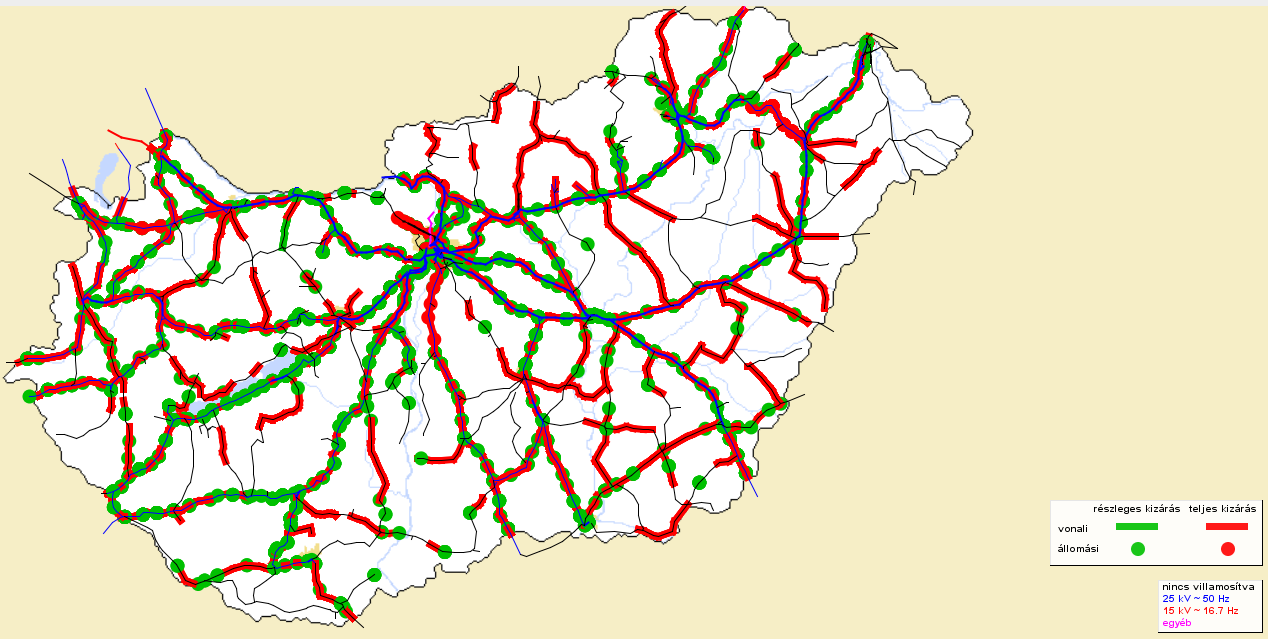 Magyarország Vágányzárak 2015.09.