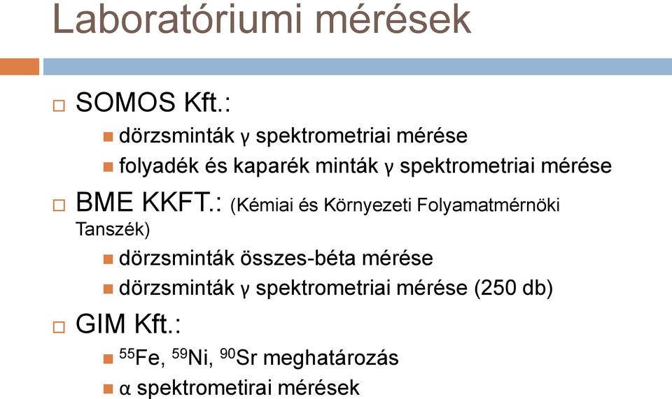 spektrometriai mérése BME KKFT.