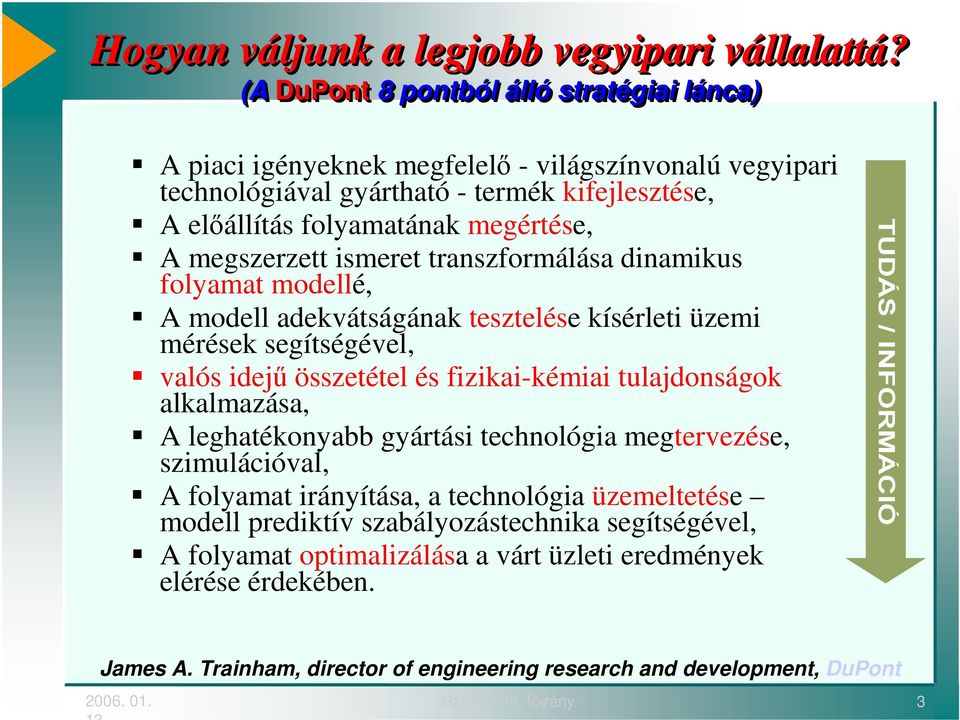 megszerzett ismeret transzformálása dinamikus folyamat modellé, A modell adekvátságának tesztelése kísérleti üzemi mérések segítségével, valós idej összetétel és fizikai-kémiai tulajdonságok
