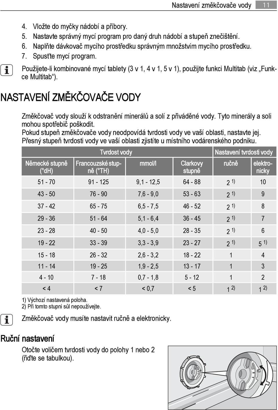 Použijete-li kombinované mycí tablety (3 v 1, 4 v 1, 5 v 1), použijte funkci Multitab (viz Funkce Multitab ).