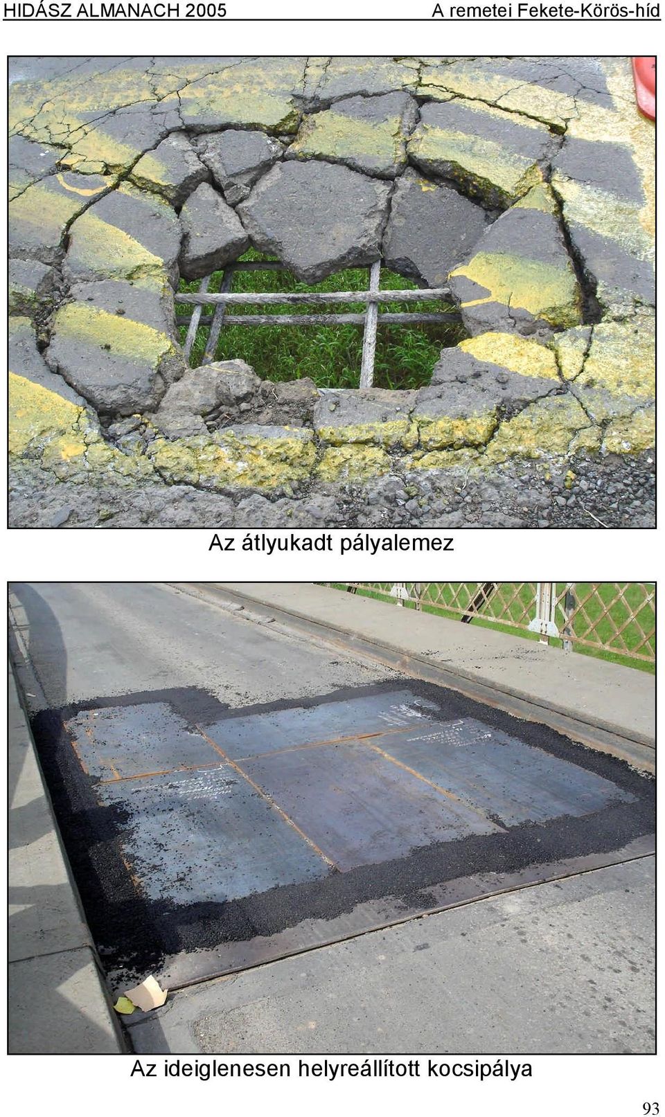átlyukadt pályalemez Az