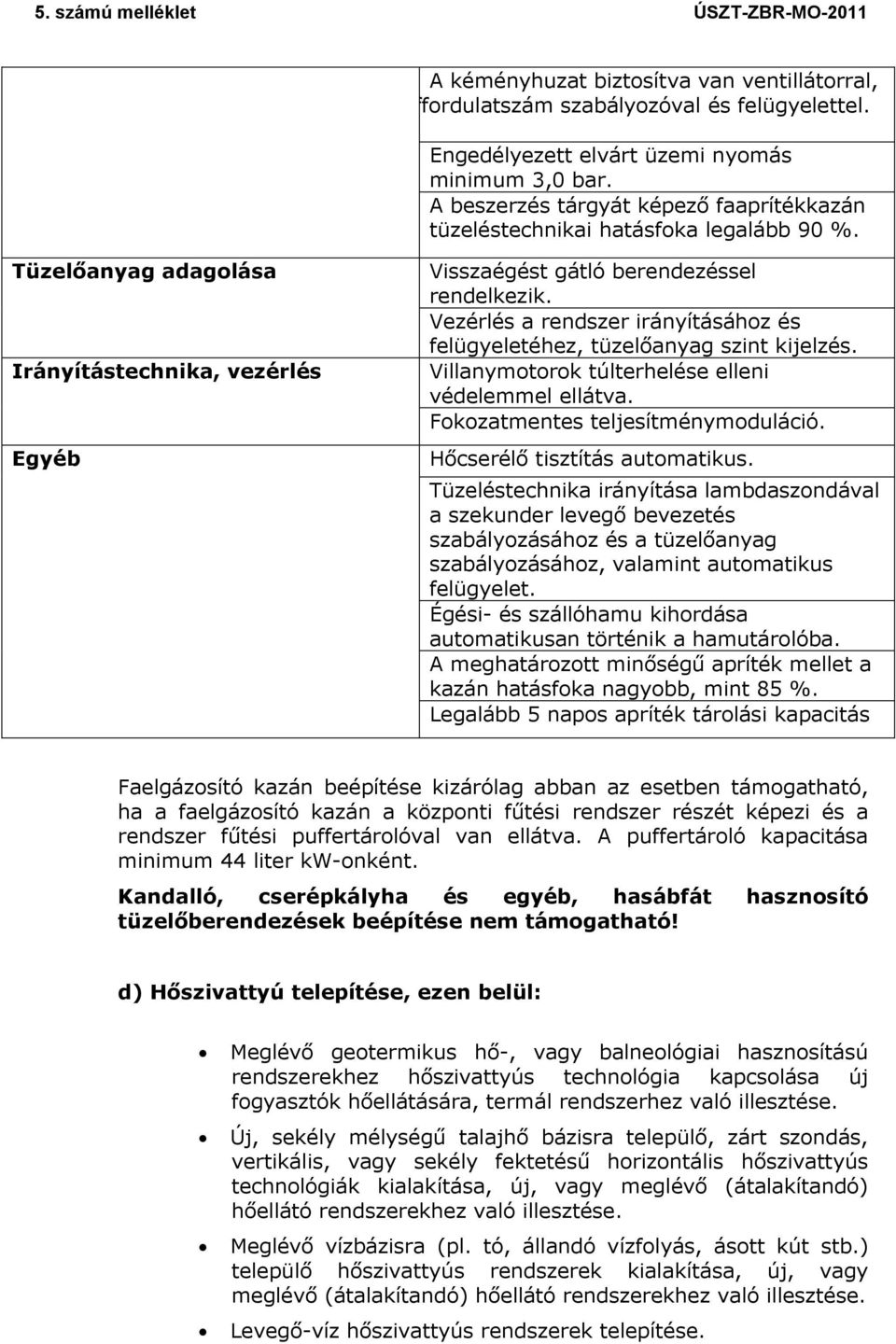 Vezérlés a rendszer irányításához és felügyeletéhez, tüzelőanyag szint kijelzés. Villanymotorok túlterhelése elleni védelemmel ellátva. Fokozatmentes teljesítménymoduláció.