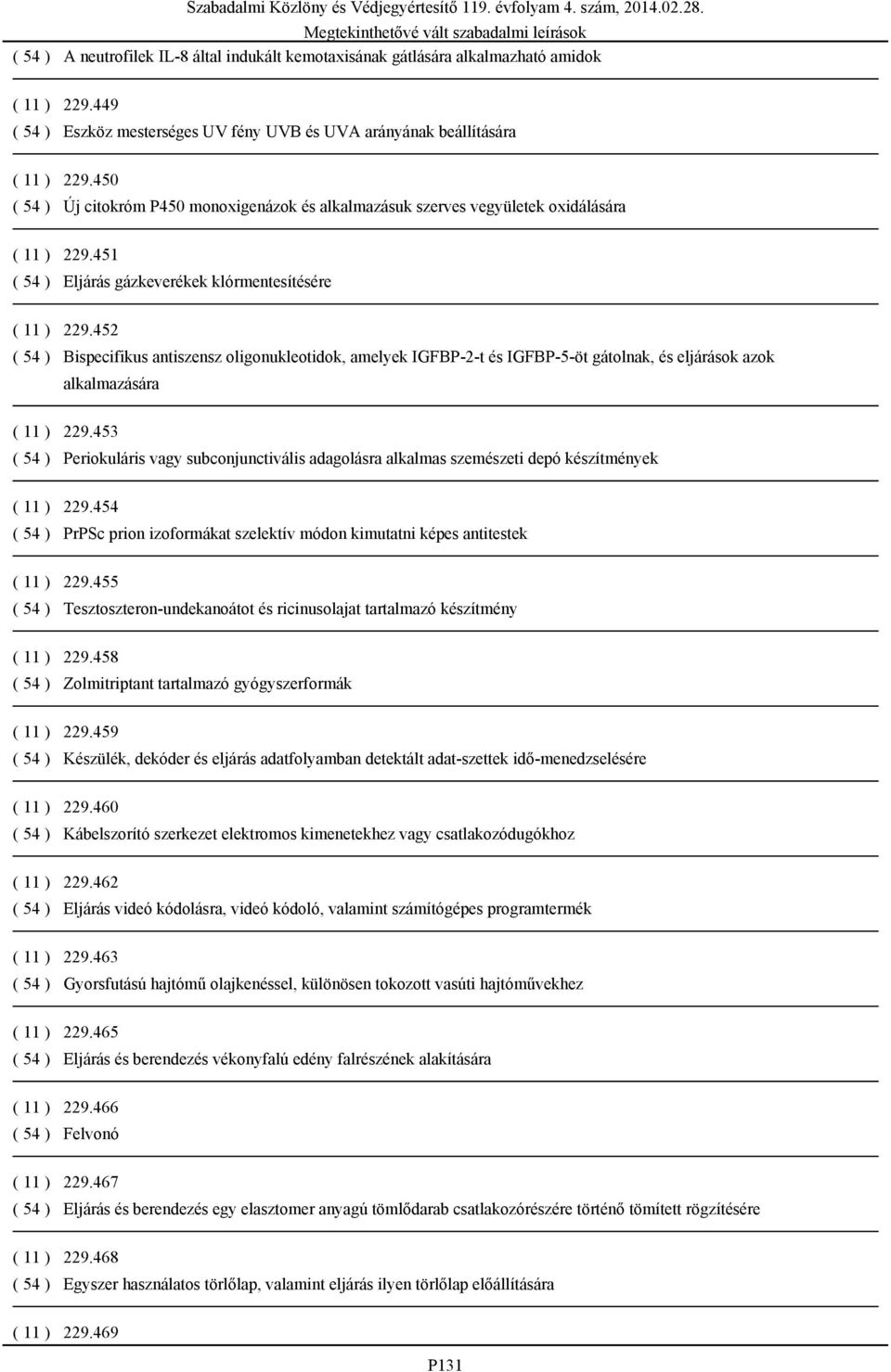452 ( 54 ) Bispecifikus antiszensz oligonukleotidok, amelyek IGFBP-2-t és IGFBP-5-öt gátolnak, és eljárások azok alkalmazására ( 11 ) 229.