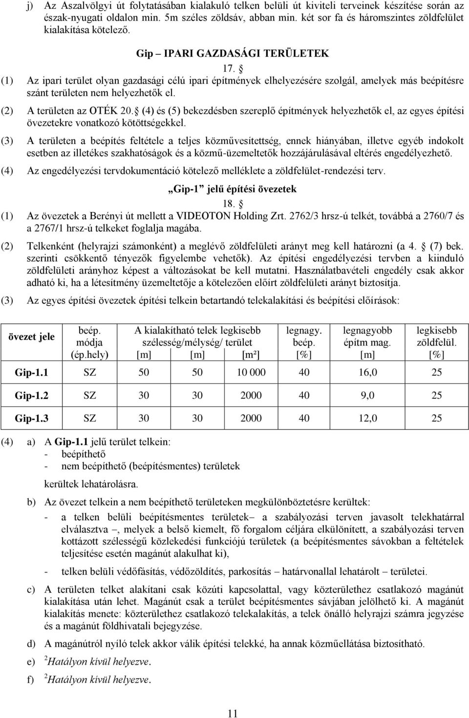 (1) Az ipari terület olyan gazdasági célú ipari építmények elhelyezésére szolgál, amelyek más beépítésre szánt területen nem helyezhetők el. (2) A területen az OTÉK 20.