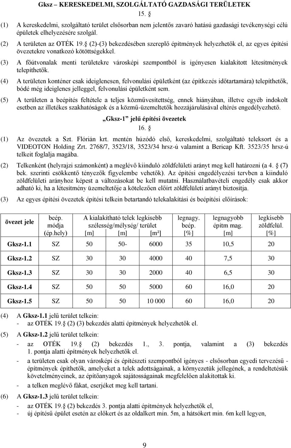 (3) A főútvonalak menti területekre városképi szempontból is igényesen kialakított létesítmények telepíthetők.