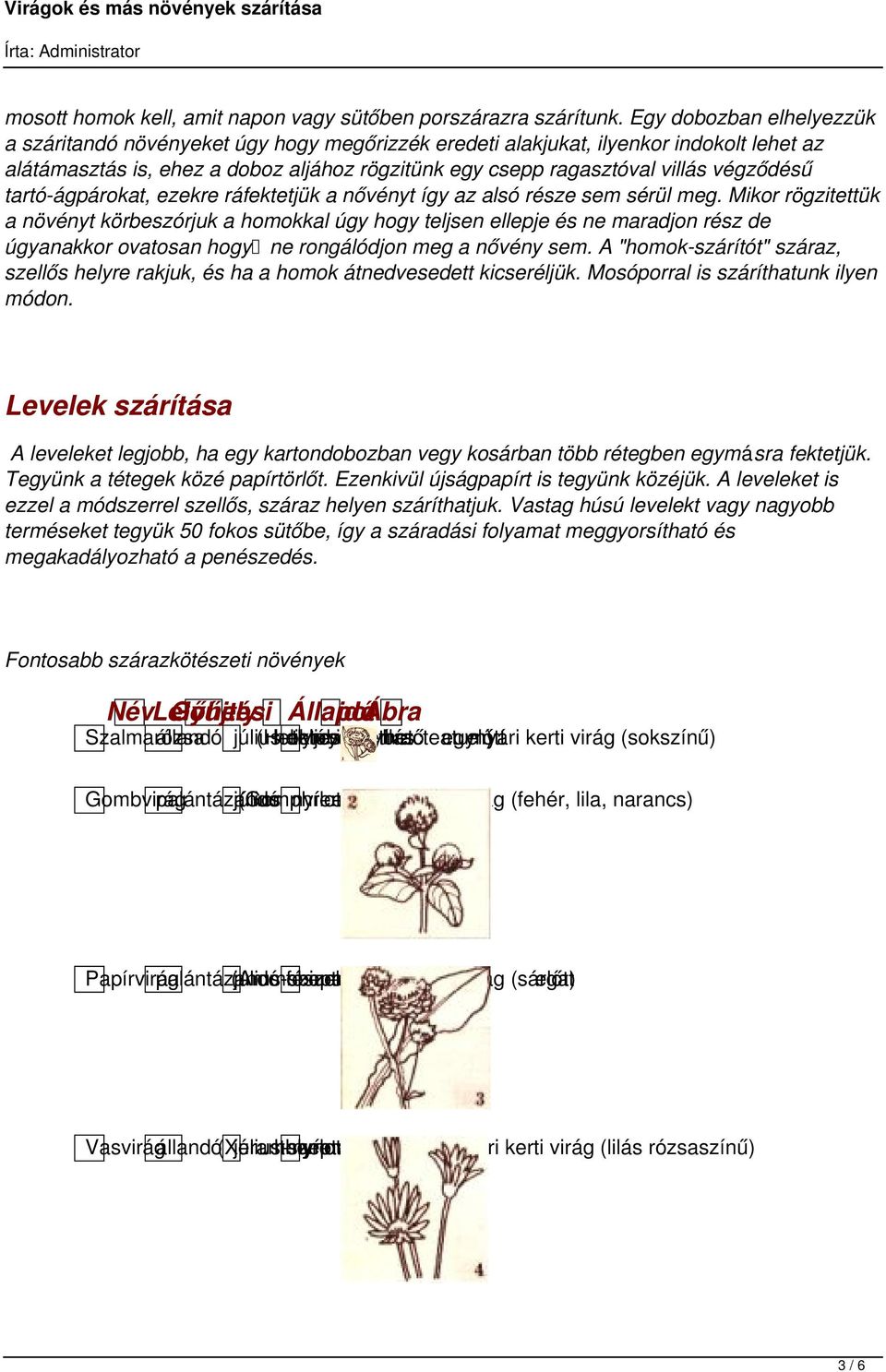 végződésű tartó-ágpárokat, ezekre ráfektetjük a nővényt így az alsó része sem sérül meg.