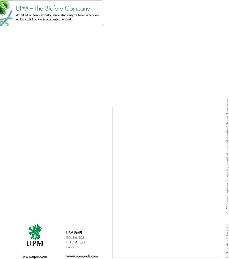 com GEN HU 04/2011 Hungarian A UPM-Kymmene Oyj