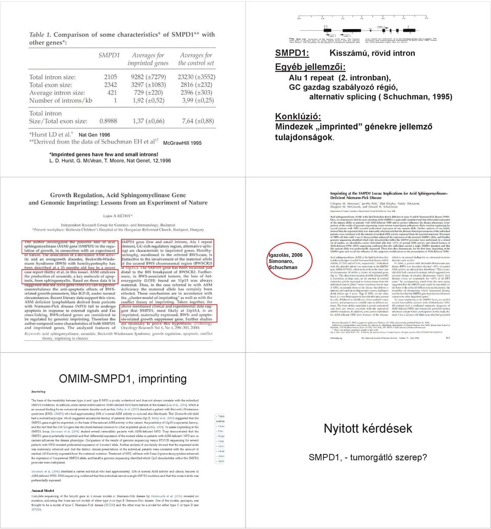 McGrawHill 1995 Mindezek imprinted génekre jellemz! tulajdonságok.