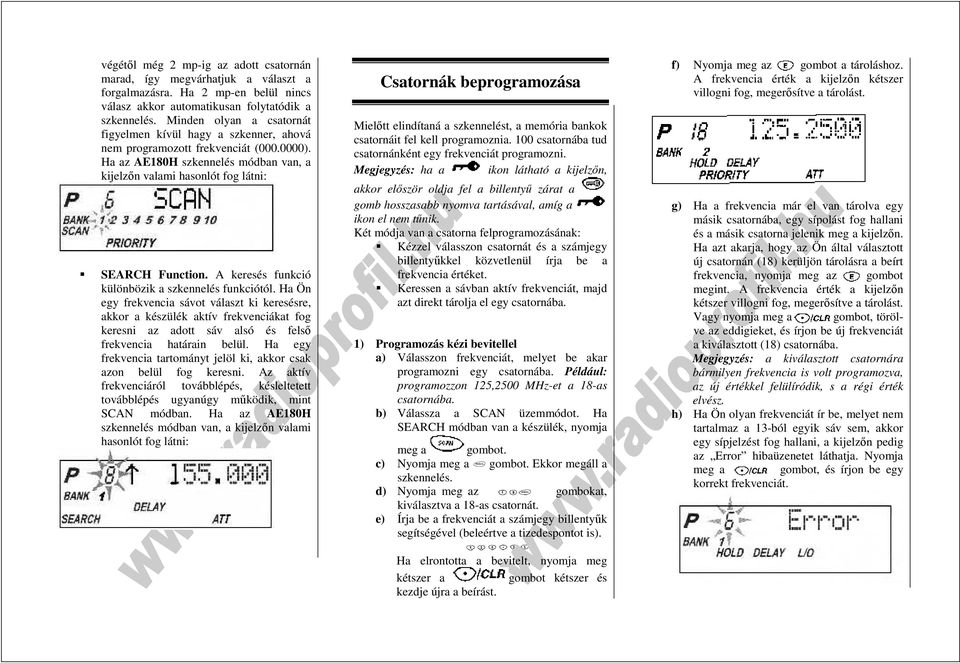 A keresés funkció különbözik a szkennelés funkciótól.