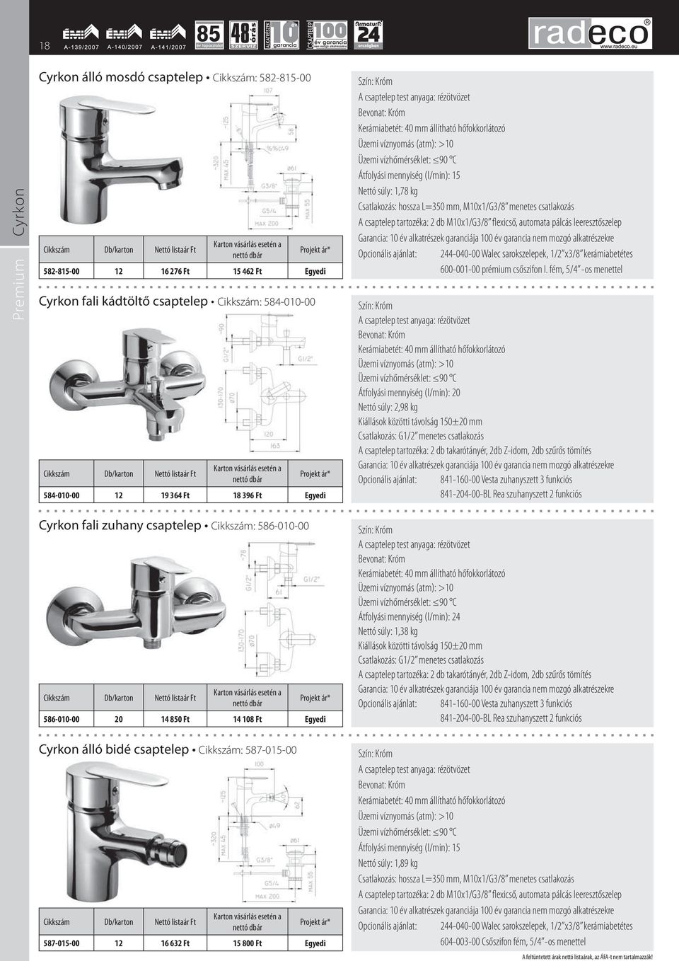 1/2 x3/8 kerámiabetétes 600-001-00 prémium csőszifon I.