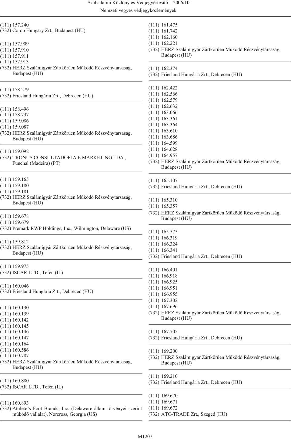 , Wilmington, Delaware (US) (111) 159.812 (111) 159.975 (111) 160.046 (111) 160.130 (111) 160.139 (111) 160.142 (111) 160.145 (111) 160.146 (111) 160.147 (111) 160.164 (111) 160.586 (111) 160.