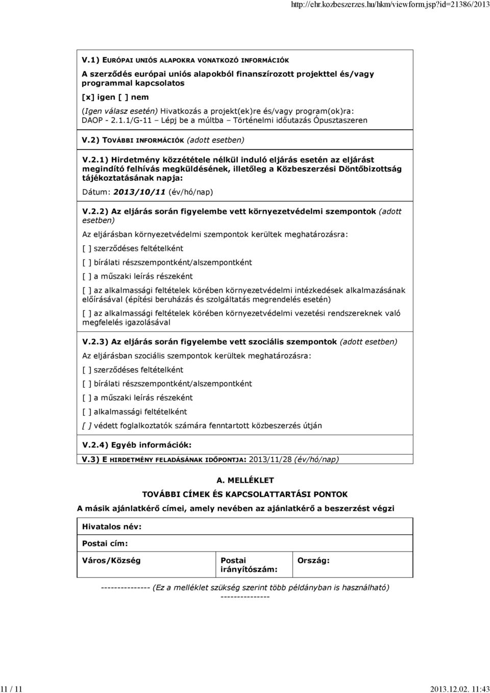 projekt(ek)re és/vagy program(ok)ra: DAOP - 2.