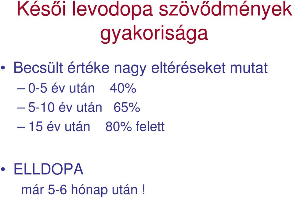 0-5 év után 40% 5-10 év után 65% 15 év