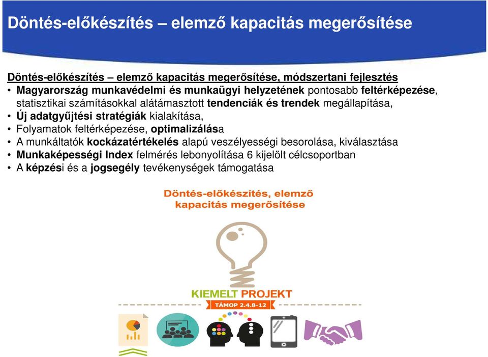 megállapítása, Új adatgyűjtési stratégiák kialakítása, Folyamatok feltérképezése, optimalizálása A munkáltatók kockázatértékelés alapú