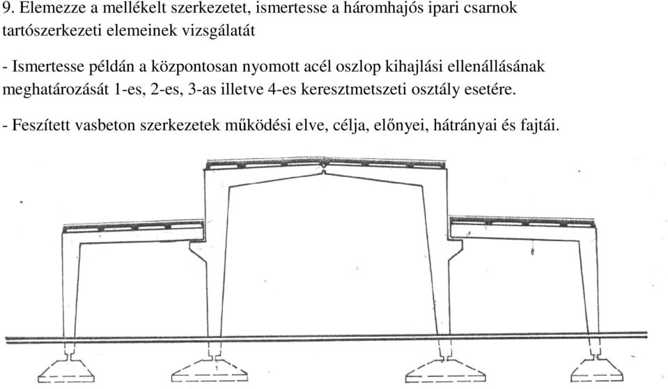 oszlop kihajlási ellenállásának meghatározását 1-es, 2-es, 3-as illetve 4-es