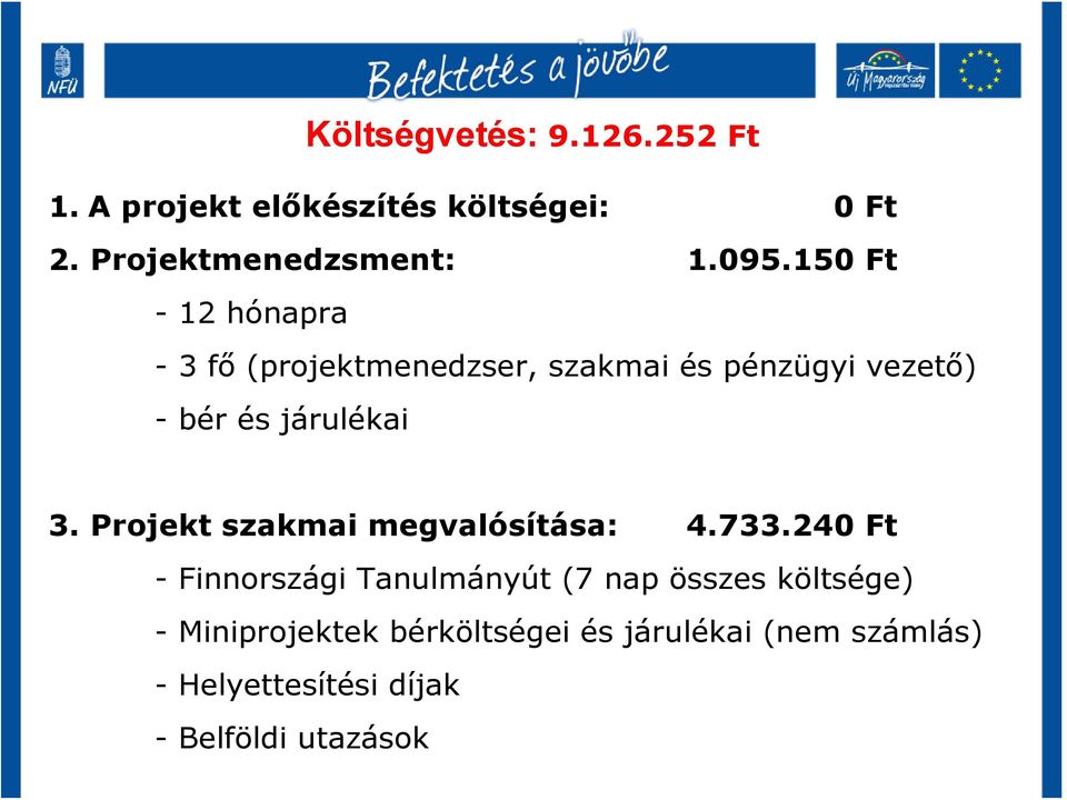 3. Projekt szakmai megvalósítása: 4.733.