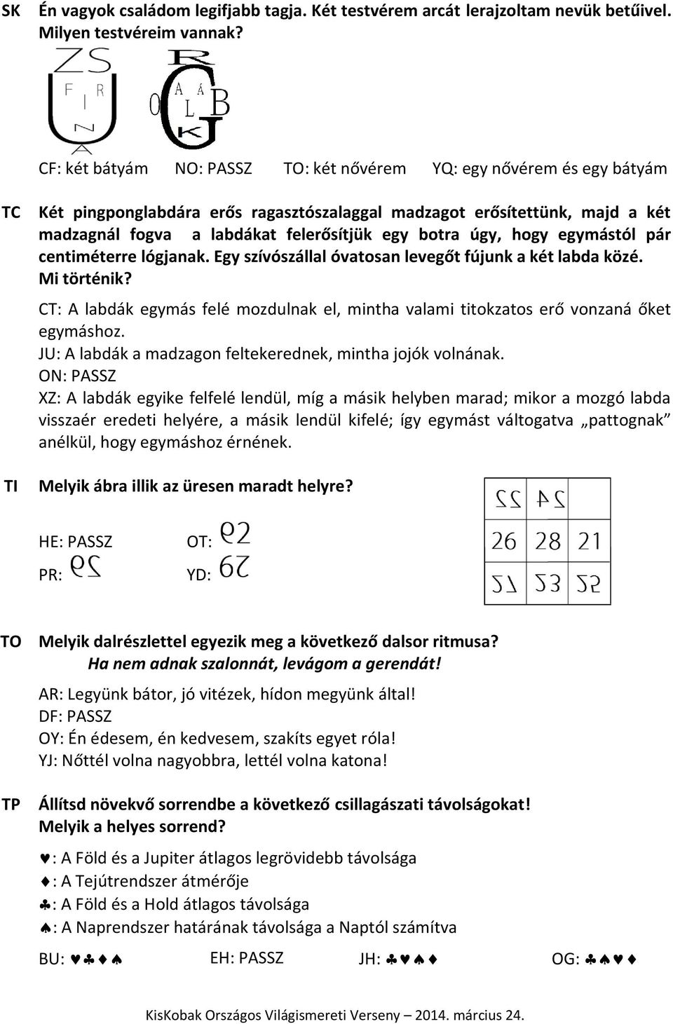 botra úgy, hogy egymástól pár centiméterre lógjanak. Egy szívószállal óvatosan levegőt fújunk a két labda közé. Mi történik?