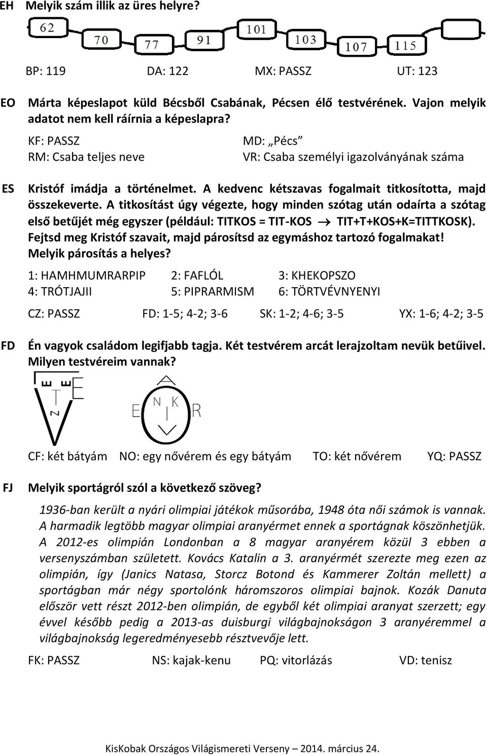 A titkosítást úgy végezte, hogy minden szótag után odaírta a szótag első betűjét még egyszer (például: TITKOS = TIT-KOS TIT+T+KOS+K=TITTKOSK).