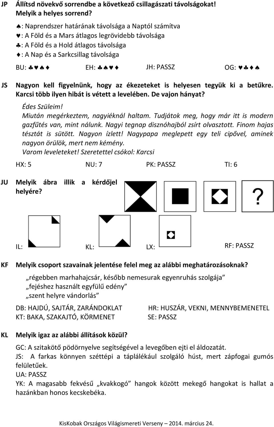 Nagyon kell figyelnünk, hogy az ékezeteket is helyesen tegyük ki a betűkre. Karcsi több ilyen hibát is vétett a levelében. De vajon hányat? Édes Szüleim! Miután megérkeztem, nagyiéknál haltam.