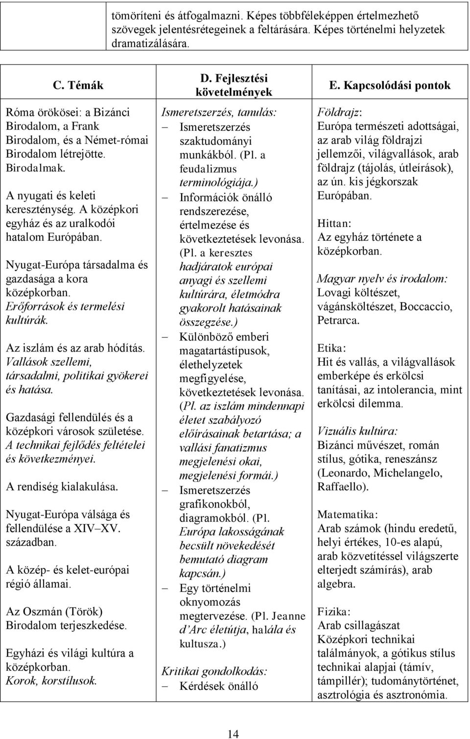 Nyugat-Európa társadalma és gazdasága a kora középkorban. Erőforrások és termelési kultúrák. Az iszlám és az arab hódítás. Vallások szellemi, társadalmi, politikai gyökerei és hatása.