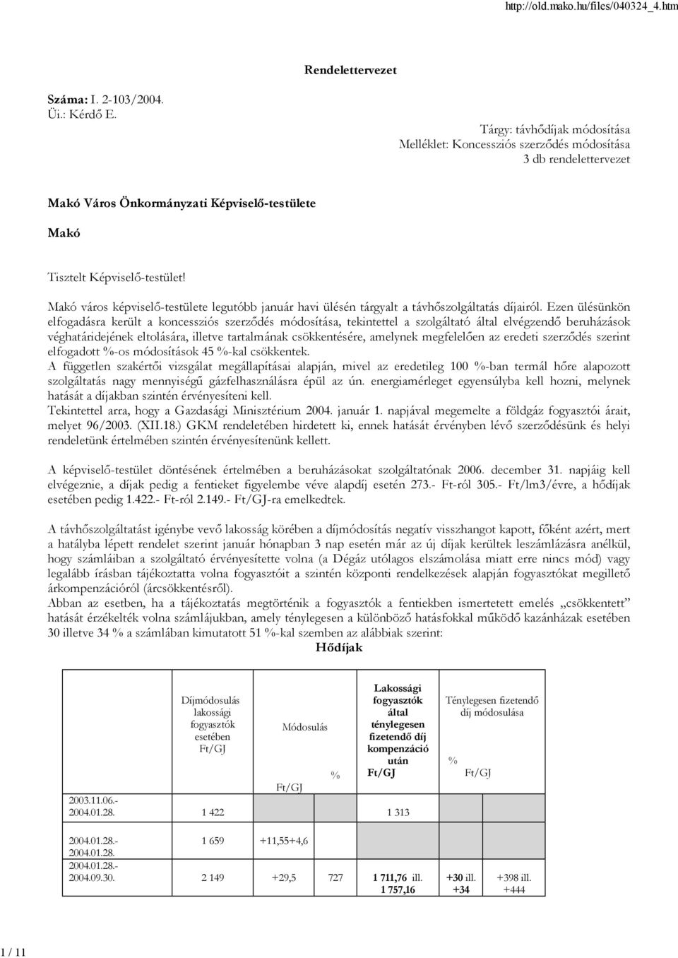 Makó város képviselő-testülete legutóbb január havi ülésén tárgyalt a távhőszolgáltatás díjairól.