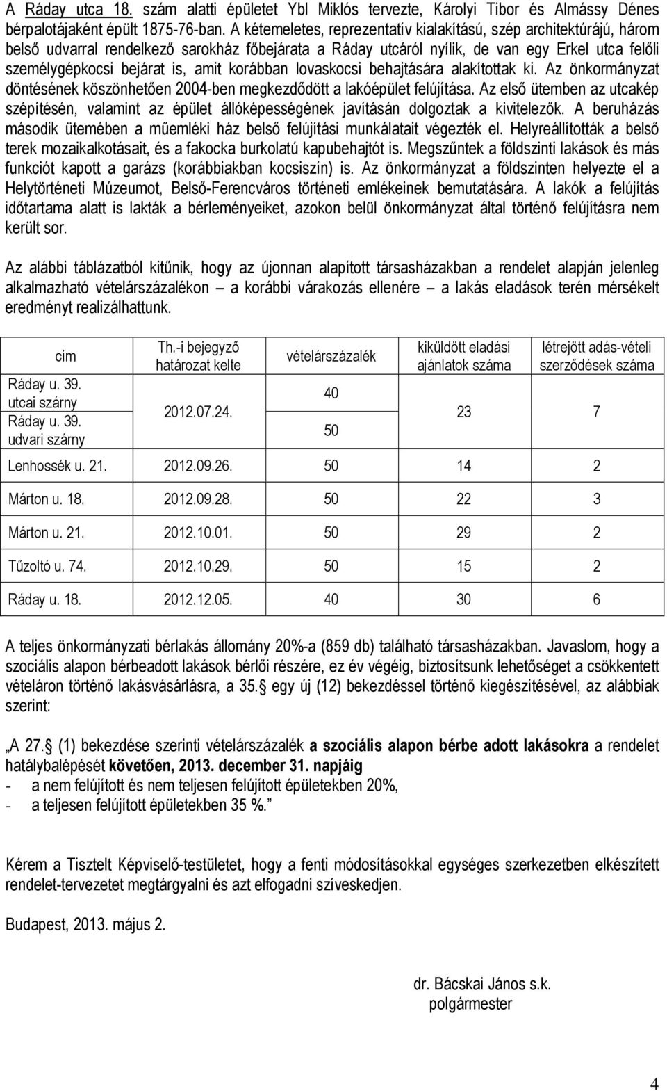 amit korábban lovaskocsi behajtására alakítottak ki. Az önkormányzat döntésének köszönhetően 2004-ben megkezdődött a lakóépület felújítása.