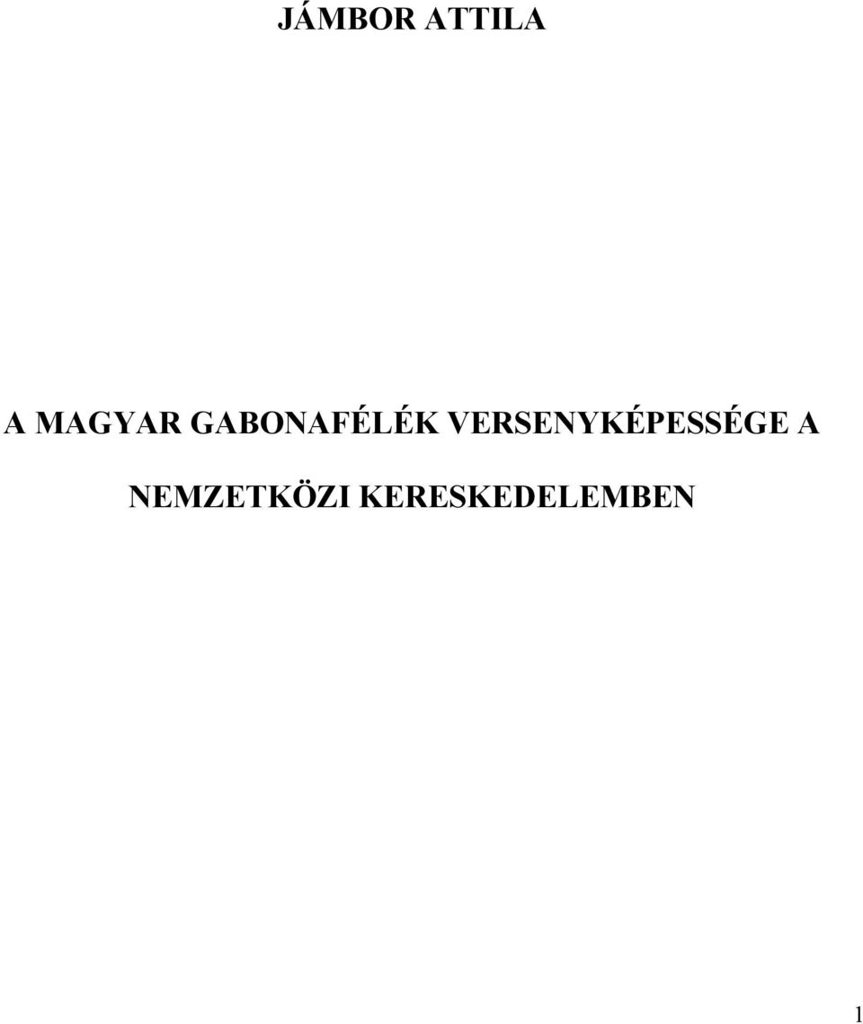 VERSENYKÉPESSÉGE A