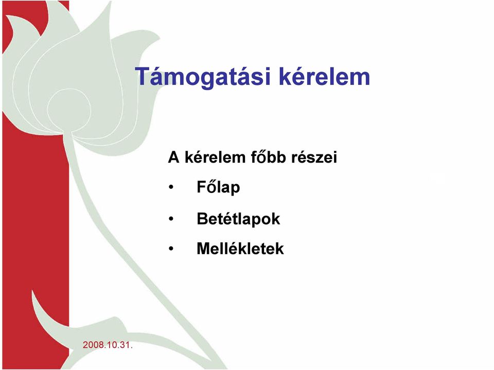 főbb részei Főlap