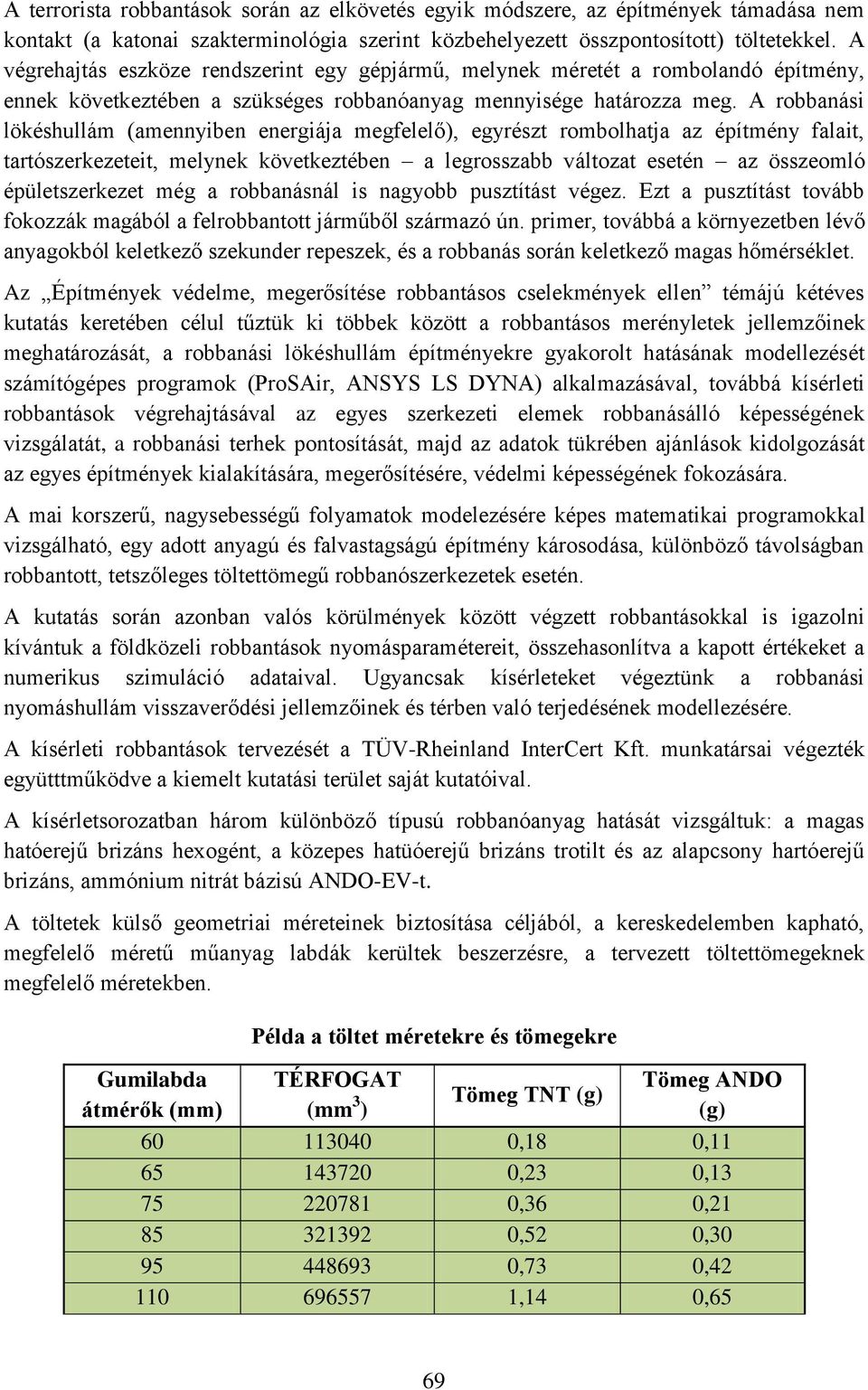 A robbanási lökéshullám (amennyiben energiája megfelelő), egyrészt rombolhatja az építmény falait, tartószerkezeteit, melynek következtében a legrosszabb változat esetén az összeomló épületszerkezet
