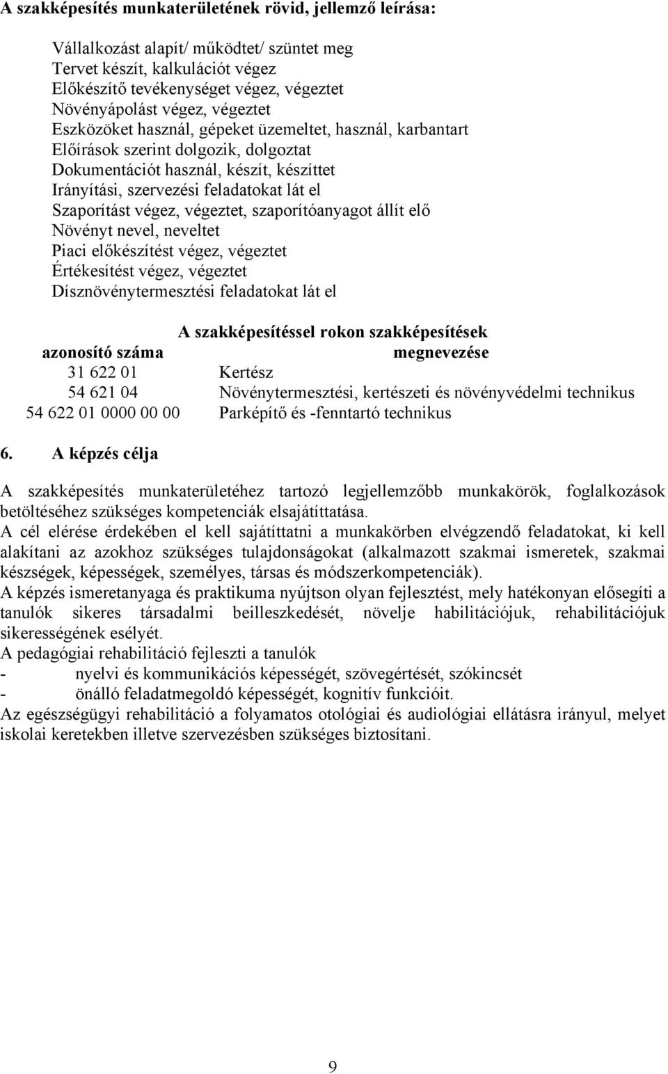 Szaporítást végez, végeztet, szaporítóanyagot állít elő Növényt nevel, neveltet Piaci előkészítést végez, végeztet Értékesítést végez, végeztet Dísznövénytermesztési feladatokat lát el A
