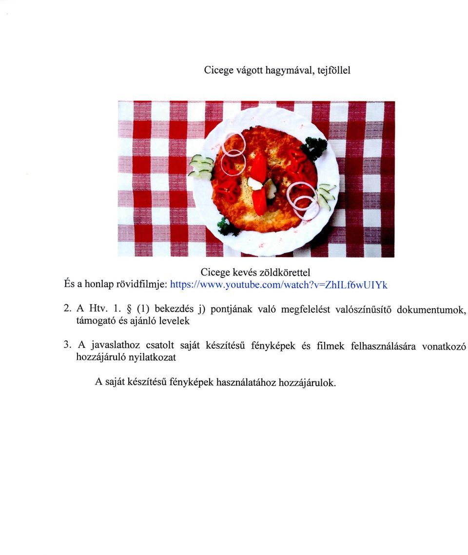 (1) bekezdes j) pontjanak valo megfelelest valosziniisito dokumentumok, tamogato es ajanlo levelek 3.