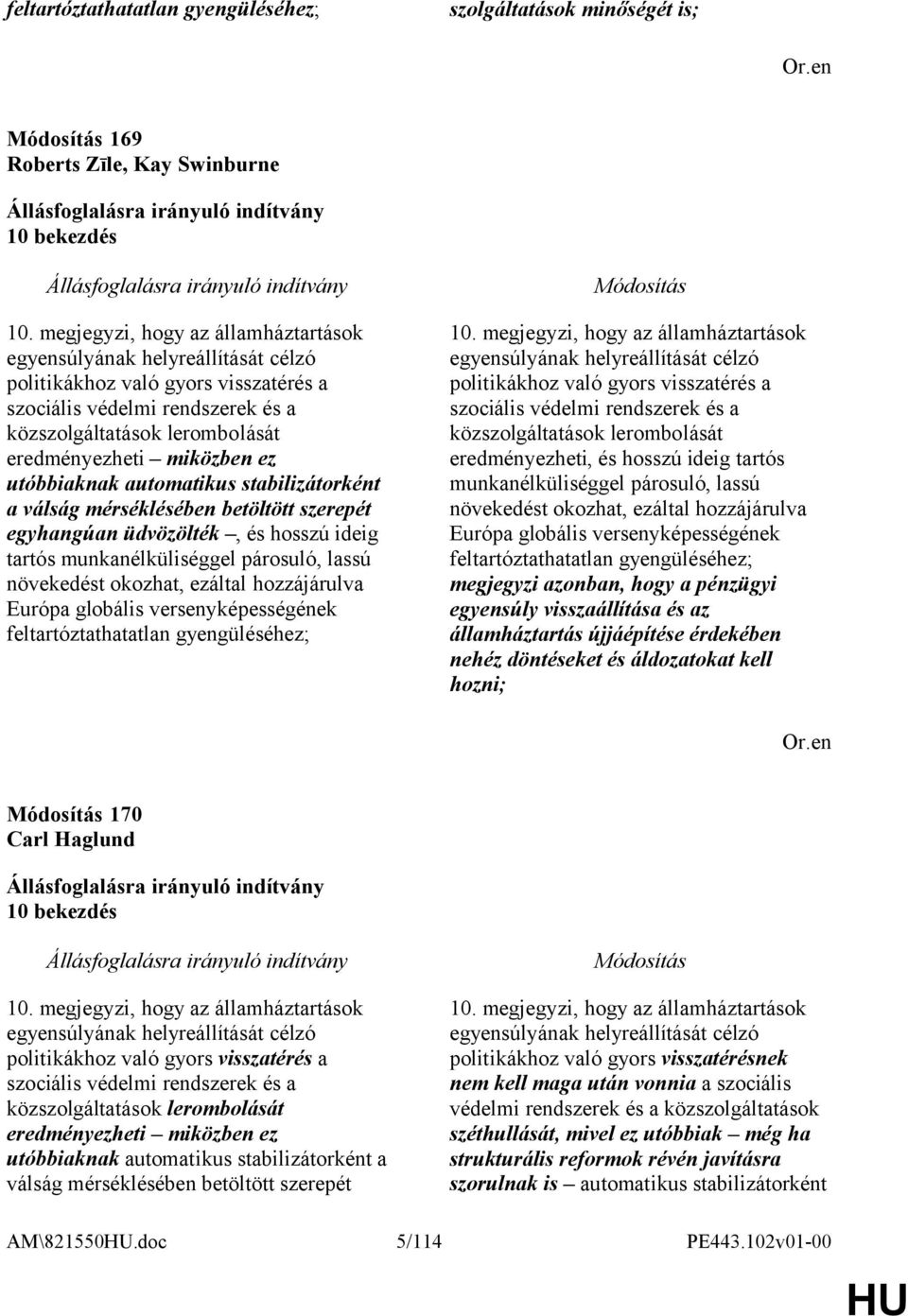 ez utóbbiaknak automatikus stabilizátorként a válság mérséklésében betöltött szerepét egyhangúan üdvözölték, és hosszú ideig tartós munkanélküliséggel párosuló, lassú növekedést okozhat, ezáltal
