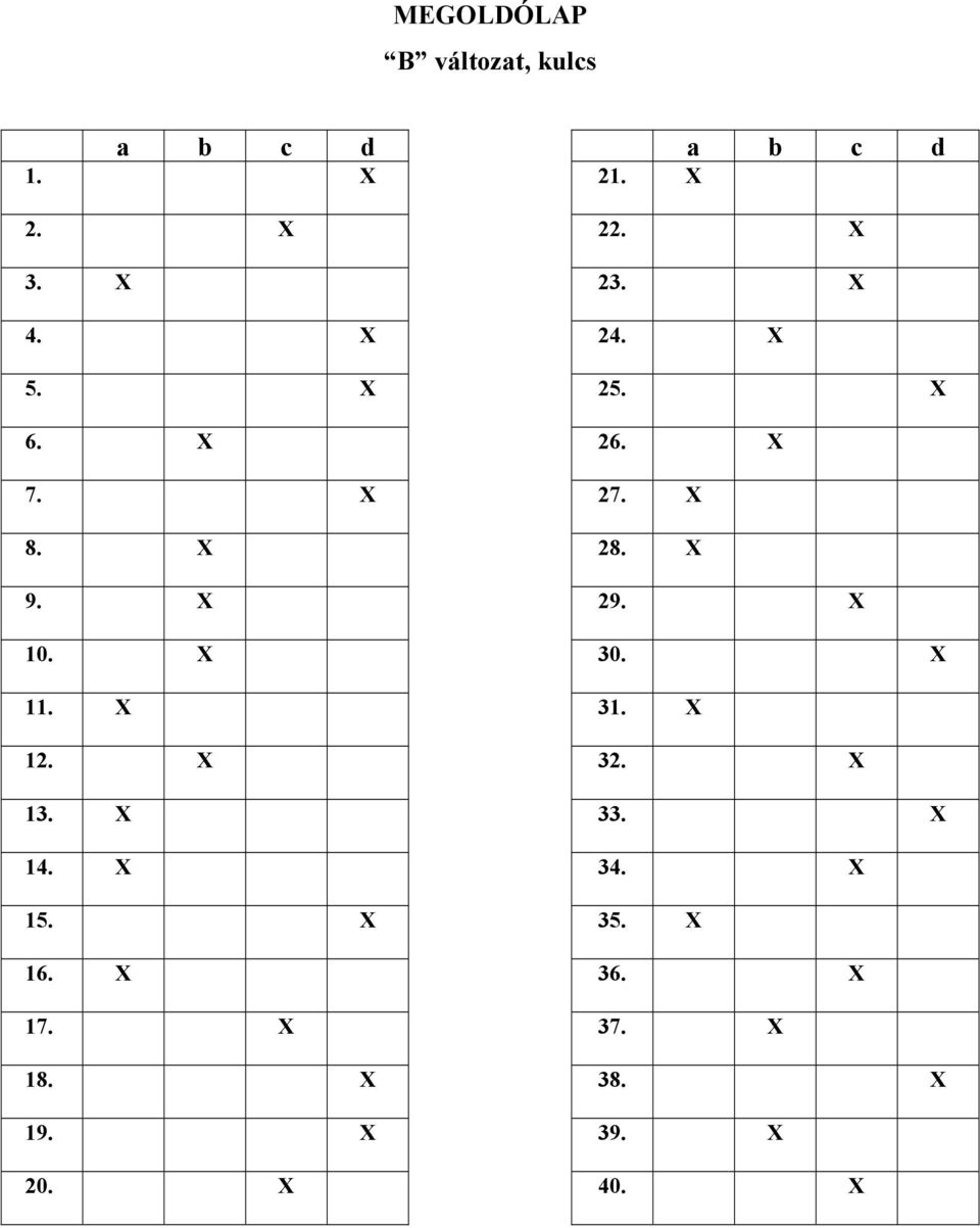 X 29. X 10. X 30. X 11. X 31. X 12. X 32. X 13. X 33. X 14. X 34.