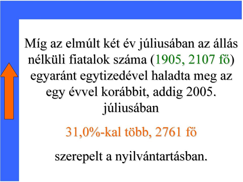 haladta meg az egy évvel korábbit, addig 2005.