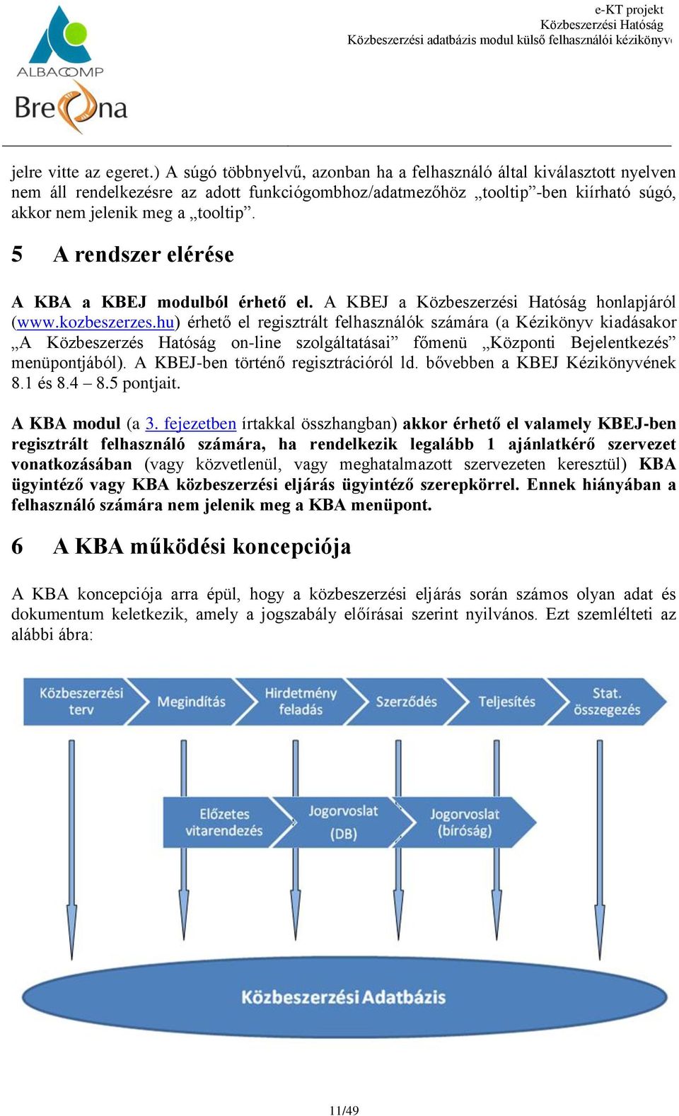 5 A rendszer elérése A KBA a KBEJ modulból érhető el. A KBEJ a honlapjáról (www.kozbeszerzes.