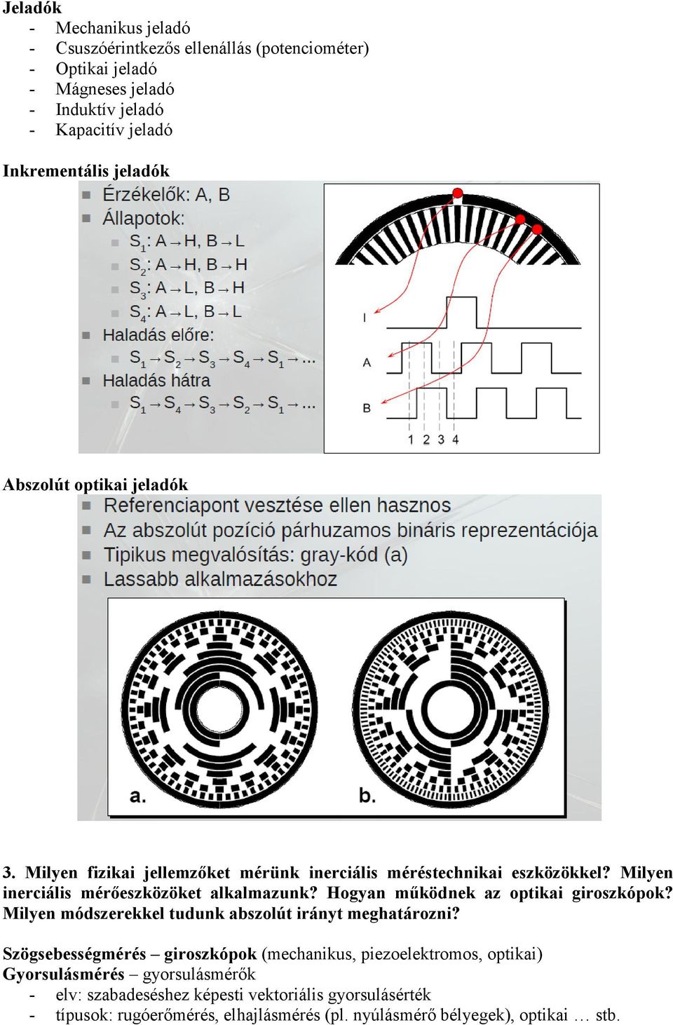Hogyan működnek az optikai giroszkópok? Milyen módszerekkel tudunk abszolút irányt meghatározni?