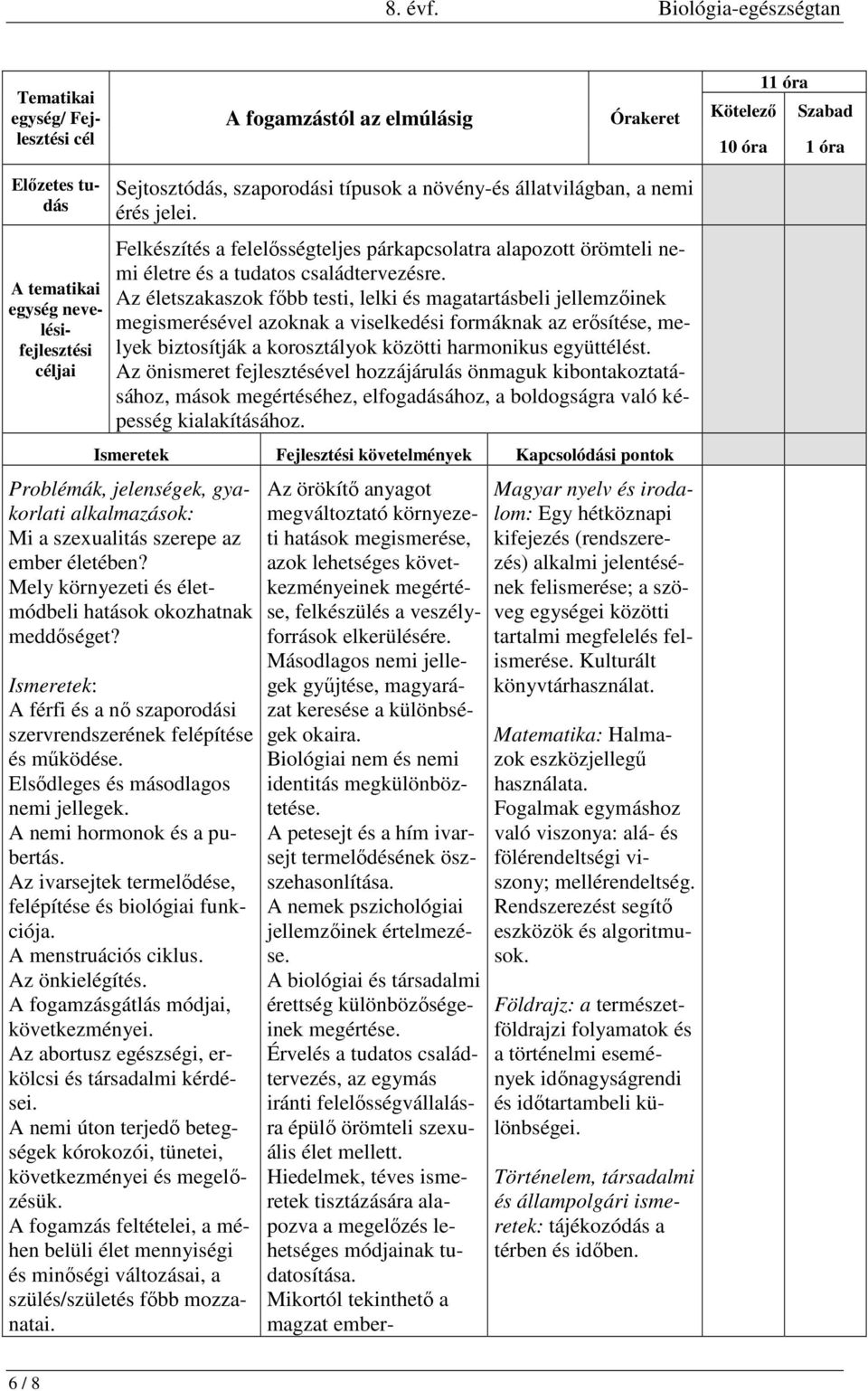 szaporodási típusok a növény-és állatvilágban, a nemi érés jelei. Felkészítés a felelősségteljes párkapcsolatra alapozott örömteli nemi életre és a tudatos családtervezésre.