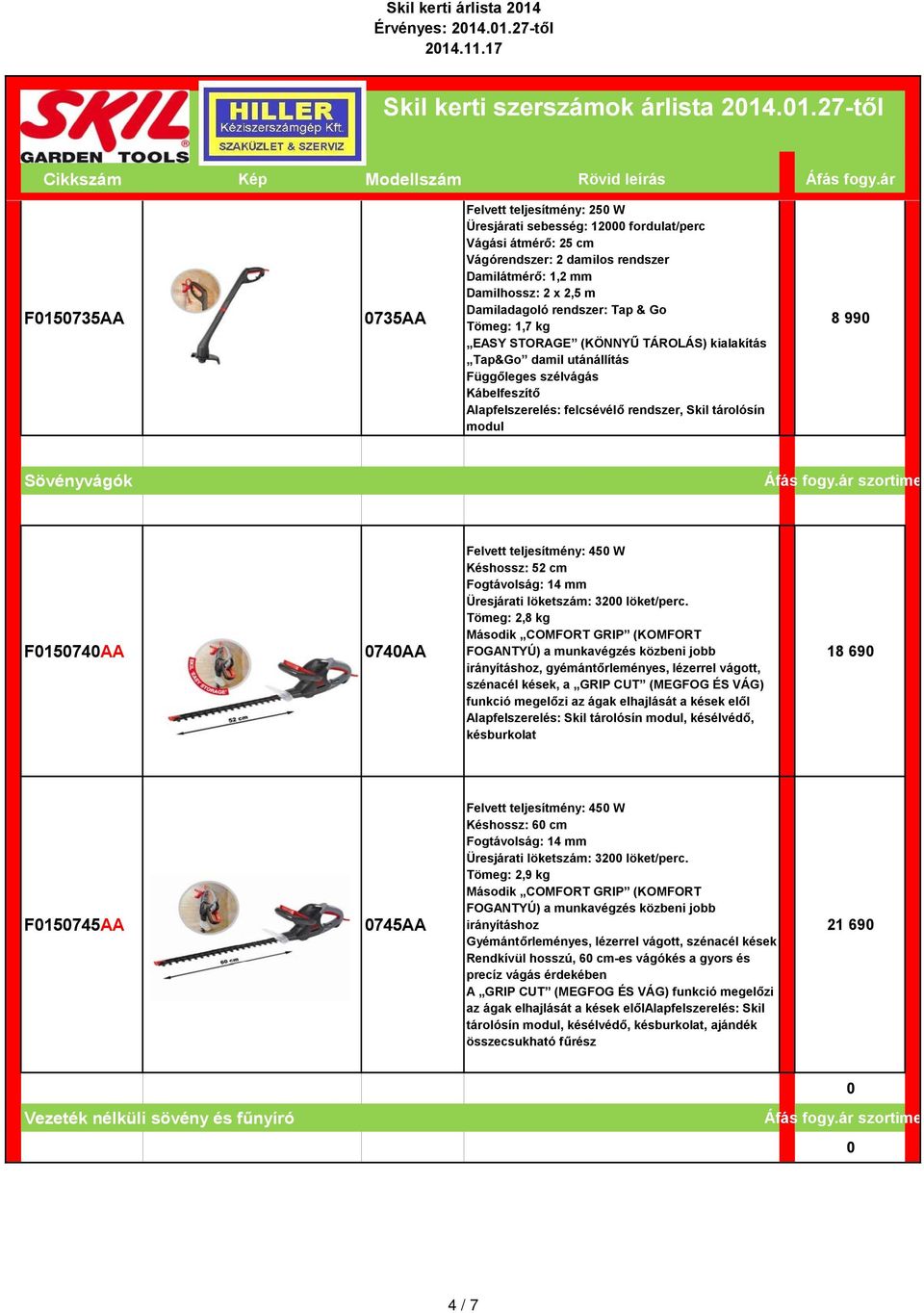 cm Fogtávolság: 14 mm Üresjárati löketszám: 3200 löket/perc.