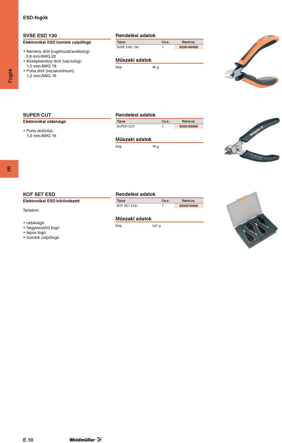 g SUPR CUT lektronikai oldalvágó Puha drót(réz): 1,2 /AWG 16 SUPR CUT 1 9205150000 78 g KOF ST SD