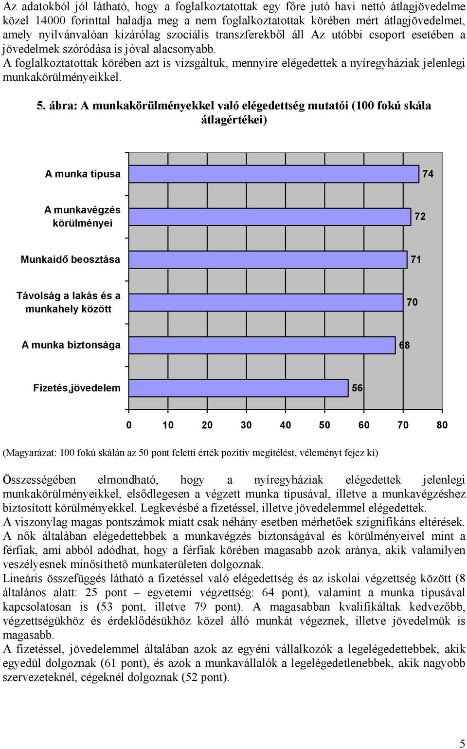 A foglalkoztatottak körében azt is vizsgáltuk, mennyire elégedettek a nyíregyháziak jelenlegi munkakörülményeikkel. 5.